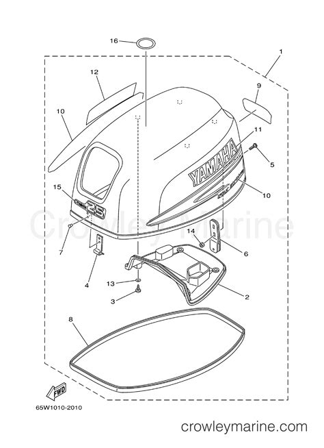 Top Cowling Outboard Hp F Elhb Crowley Marine