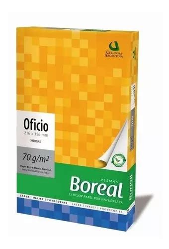 Resmas Oficio Boreal 70gr Caja X 5 Unidades Papel Obra En Venta En