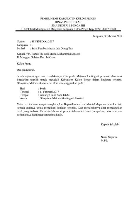 Contoh Surat Izin Sekolah Kuliah Dan Kerja Secara Resmi