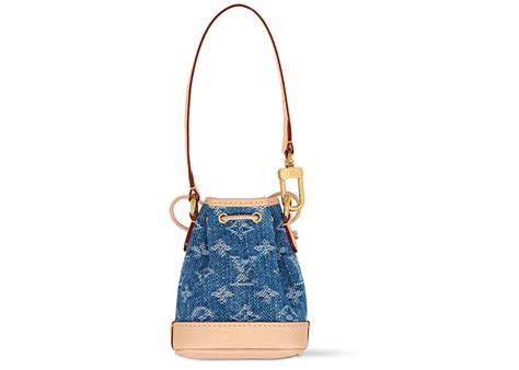 Louis Vuitton Micro Noe Bag Charm Monogram Denim Blue In Cotton Denim
