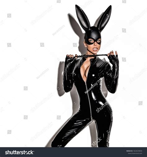 Sexy Blonde Woman Posing Latex Costume Stock Photo 1824639839 Shutterstock
