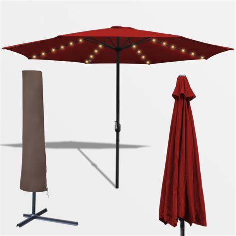 Parasol Avec Led Et Housse De Protection Parasol Ampli Cm