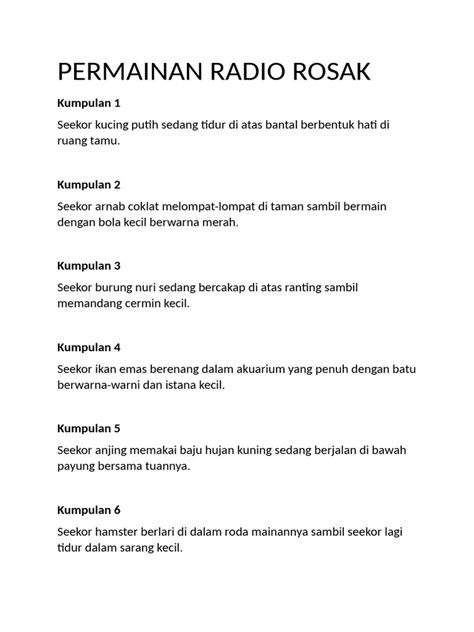 permainan radio rosak