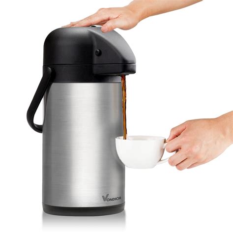 Oz Airpot Coffee Dispenser With Pump Insulated Thermal Coffee Carafe Stainless Steel Hot