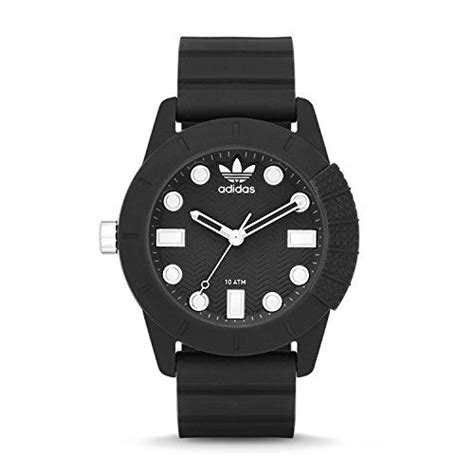 Adidas Adh Quartz Plastic And Silicone Casual Watch Color Black