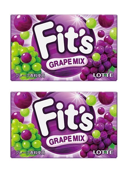 Жевательная резинка Lotte FIT'S Grape Mix со вкусом винограда 24,6гр ...