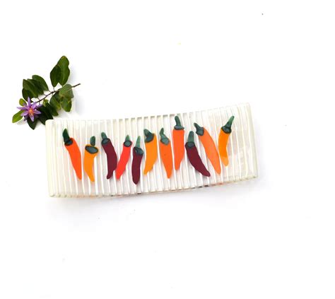 Hot Peppers Fused Glass Art Plate Etsy