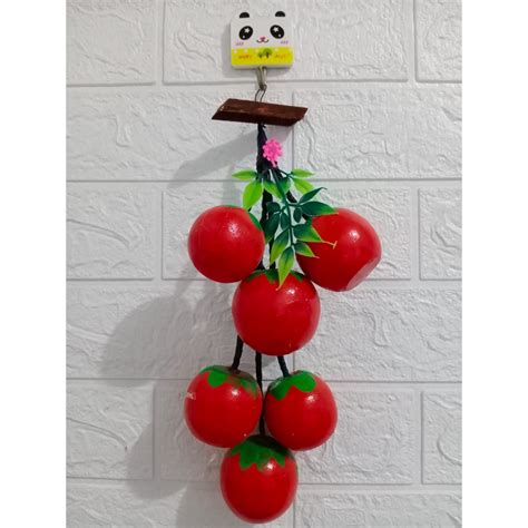 jual hiasan buah dinding buah gantung hiasan buah kayu cherry