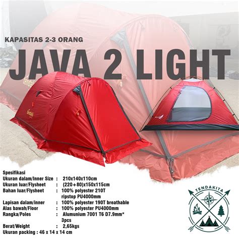 Jual Tenda Dome P Tendaki Java Light Double Layer Dan Frame Alloy