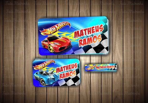 Etiquetas Escolares Tema Hot Wheels Produtos Elo