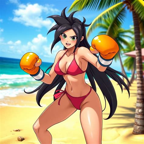 Beach Ready Videl Inspired Character In Stylish Bikini