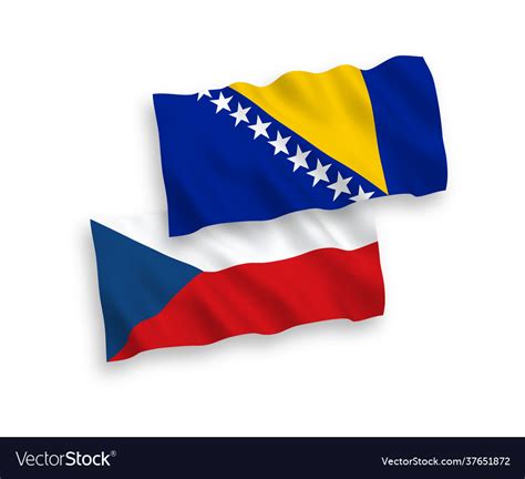 Flags czech republic and bosnia herzegovina Vector Image