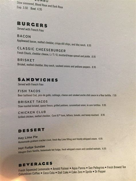 Menu At Gibbons Fine Grill Restaurant Shreveport