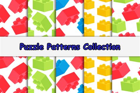 Seamless Puzzle Patterns Graphic #2 Graphic by ngalemodigital ...