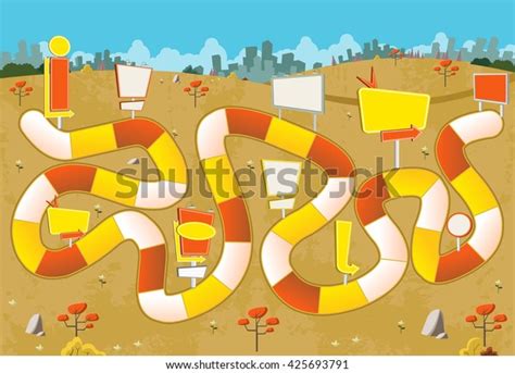 board game block path  city stock vector royalty