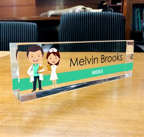 Acrylic Desk Name Plate Premium Gift For Doctors Ooclas