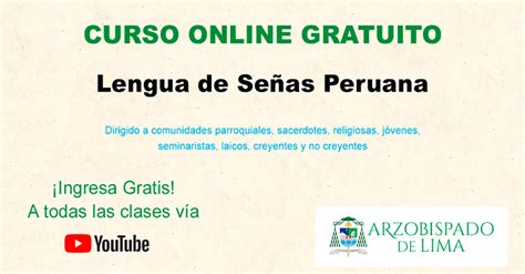 Curso online gratis de Lengua de Señas Peruana Arzobispado de Lima