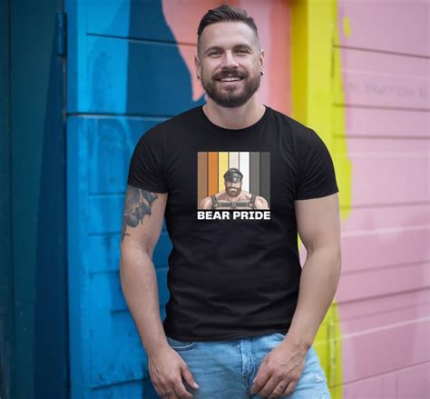 Gay Leather Bear Pride Flag Colors For Gay Bear Cubs T Shirt Gay Pride Gift Etsy