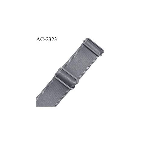 Bretelle lingerie SG 24 mm très haut de gamme couleur gris avec 2 barrettes largeur 24 mm