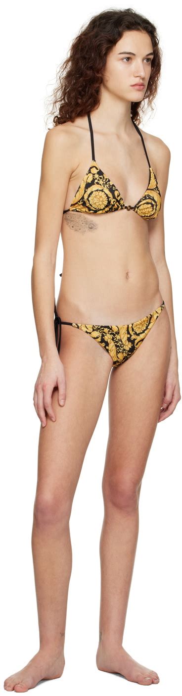 Versace Underwear Black Barocco Bikini Bottom Versace Underwear