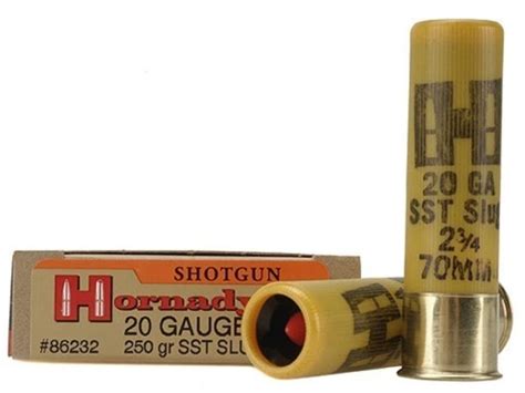 Hornady Sst 20 Ga Ftx Polymer Tip Sabot Slug 2 34 250 Grain Box Of 5