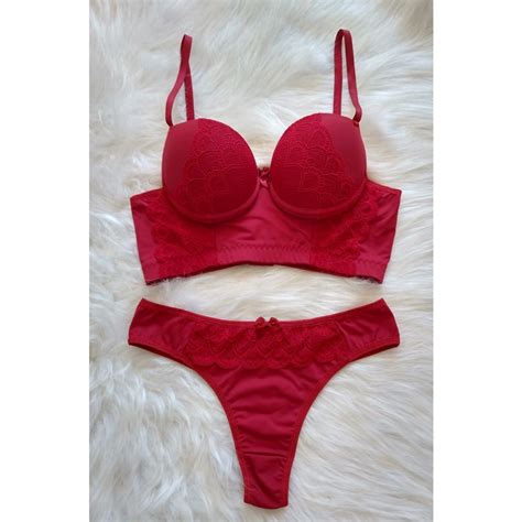 Promoção Conjunto lingerie em microfibra poliamida Shopee Brasil