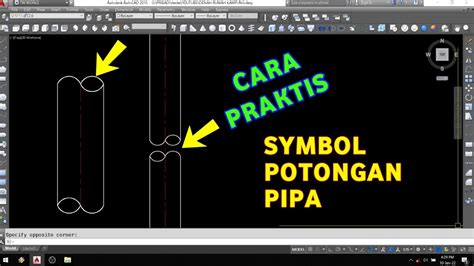 Cara Membuat Simbol Potongan Pipa Di Autocad YouTube