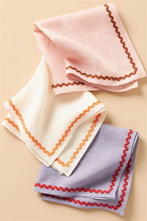 Chan Luu Linen Napkins Set Of 4 Linen Napkins Napkins Embroidery