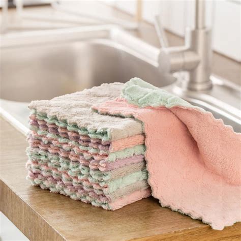 Super Absorbent Microfiber Kitchen Dish Cloth High Efficiency Tableware Household Cleaning Towel