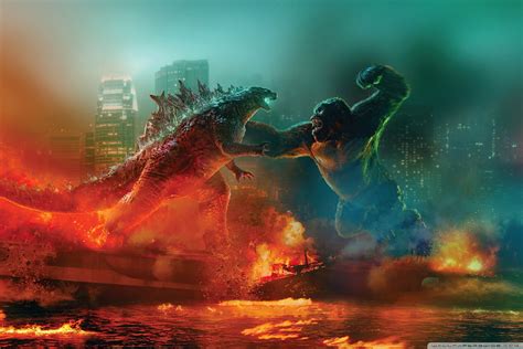 Godzilla Vs Kong Fight Movie Ultra Hd Wallpaper For K Uhd Tv Desktop