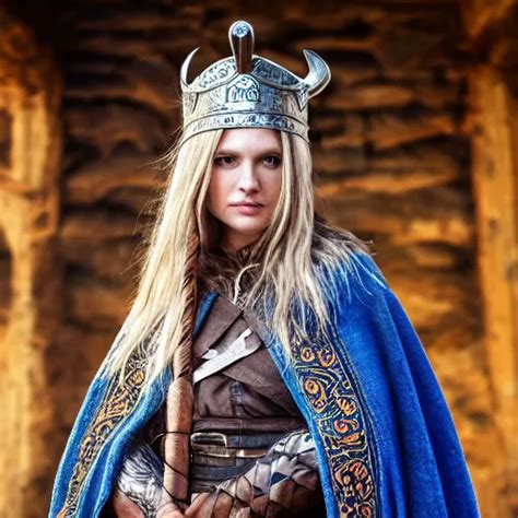 Beautiful Viking Queen With Ornate Cloak Highly Stable Diffusion