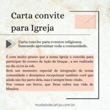 Carta Convite Para Igreja Confira Modelo Pronto Modelos De Carta