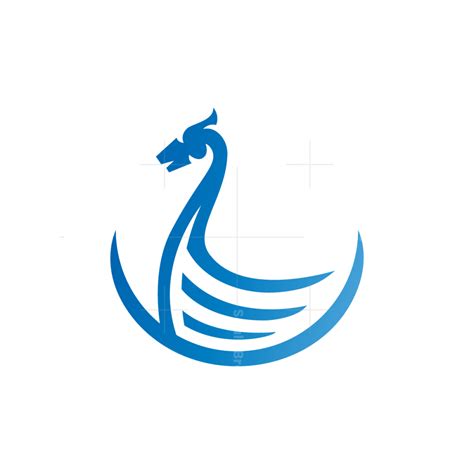 Blue Viking Ship Logo