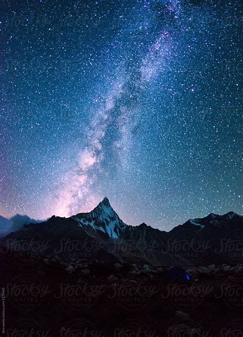 "Milky Way On A Night Sky Over The Mountains" by Stocksy Contributor ...