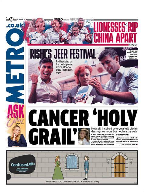 Metro Front Page 2nd Of August 2023 Tomorrows Papers Today