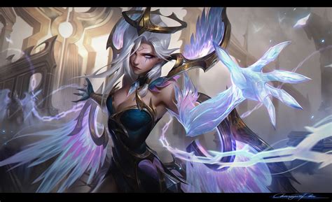 Chengwei Pan Drawing League Of Legends Women Morgana League Of Legends Fantasy Art Blue Magic