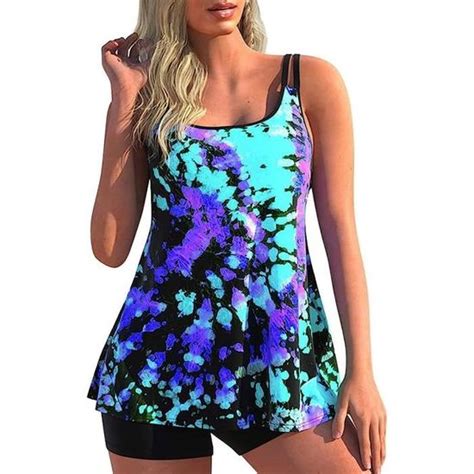 Maillot de Bain Pièces Femme Tankini Ensembles Maillots Plage Push Up Bikini Set Deux Pièce