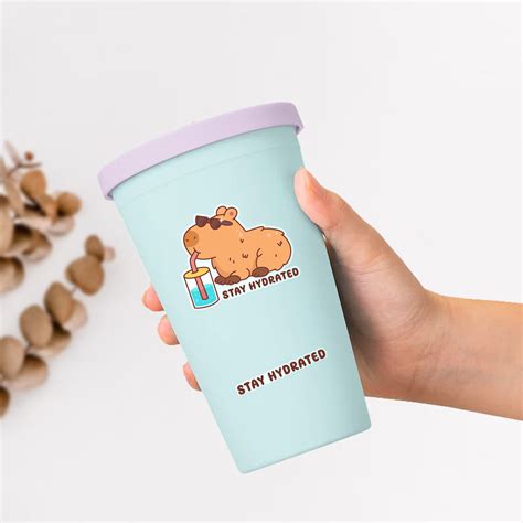 Stay Hydrated Sticker Capybara Sticker For Water Bottle Sticker