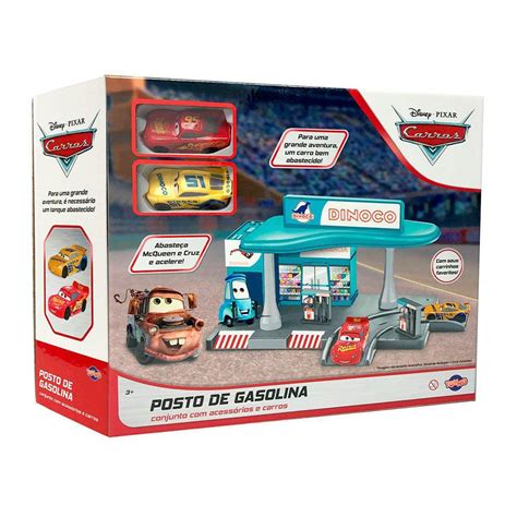 Playset com Carrinhos - Posto de Gasolina - Carros - Pixar - Toyng ...