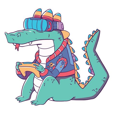 Gamer Gator Cartoon 20297328 Vector Art at Vecteezy