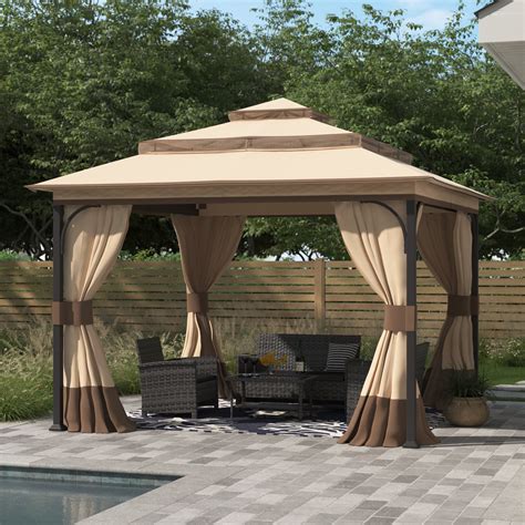 Sunjoy 13 Ft W X 13 Ft D Steel Patio Gazebo Reviews Wayfair