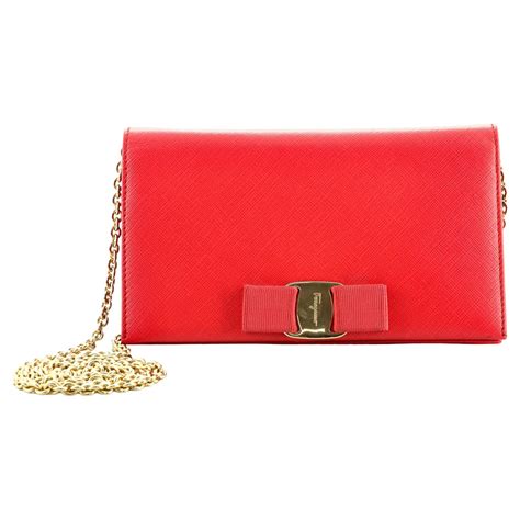 Salvatore Ferragamo Red Wallet On A Chain For Sale At 1stDibs