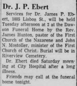 James P Ebert 1877 1960 Memorial Find A Grave