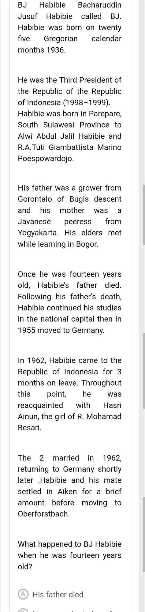 Solved Bj Habibie Bacharuddin Jusuf Habibie Called Bj Habibie Was