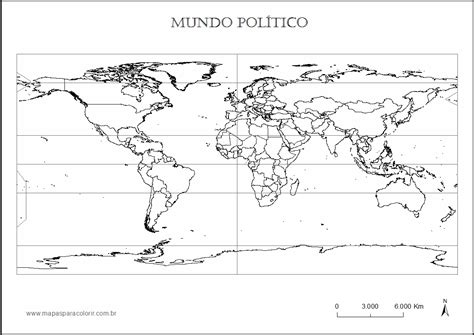 Mapa Mundi Para Colorir Com Países - 6