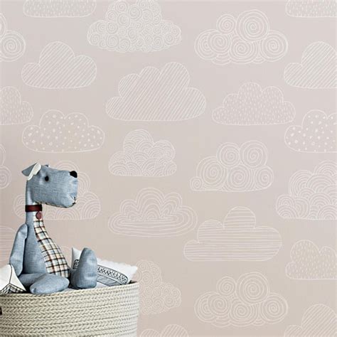 Papel De Parede Nuvem Nude Quarto Infantil Adesivo Rolo Infantil Teen Bebê Quarto de Criança