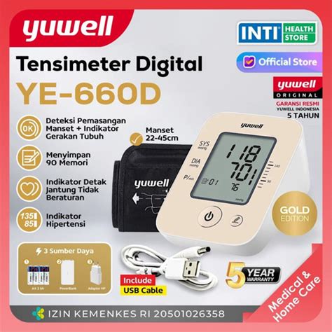 Jual Yuwell Tensimeter Digital Ye D Gold Blood Pressure Monitor