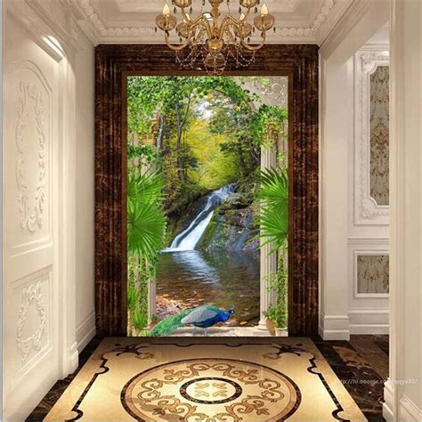 Beibehang Custom Wallpaper D Photo Murals Roman Column Garden Arch