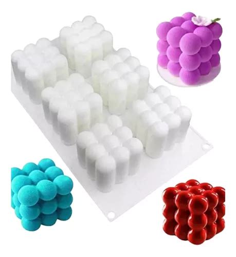 Molde Silicona Burbujas Cubo Velas Postres Chocolate X Cav