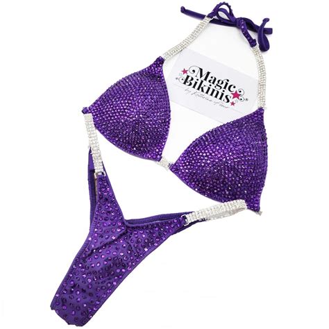 Competition Bikini No 193 NPC Purple Lycra With Connectors Magic